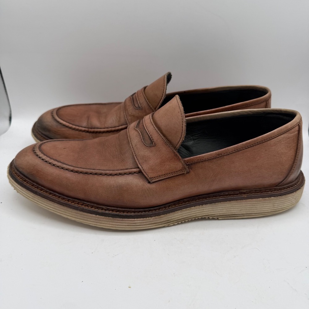 Johnston & Murphy Loafers Mens 11.5 M Collection Tan Leather Made in Italy